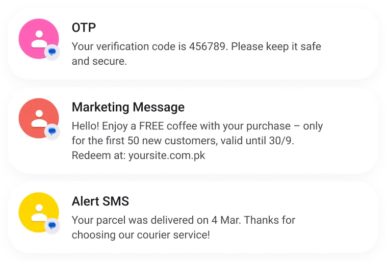 Pakistan SMS API samples: OTP, broadcast messages, and SMS marketing via MoceanAPI